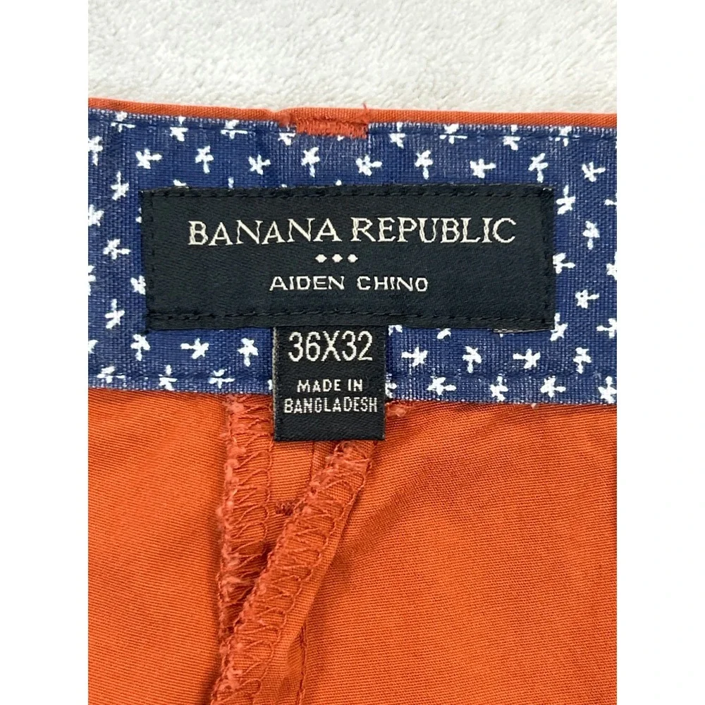 Banana Republic Pants Mens 36x32 Rust Burnt Orange‎ Aiden Chino Slim Fit